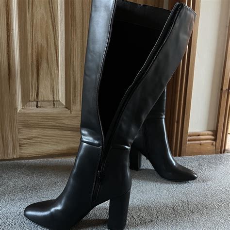 black fake leather shoes